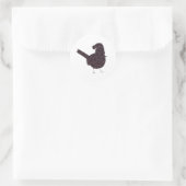 Grappig kerstvogel met pet op ronde sticker (Tas)