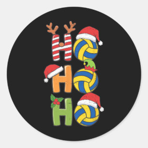 Grappig Kerstvolleybal Ho Ho Volleybal Xma Ronde Sticker