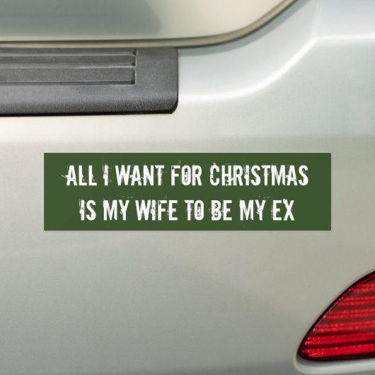 Grappig kerstwens ex vrouw bumpersticker (Op auto)