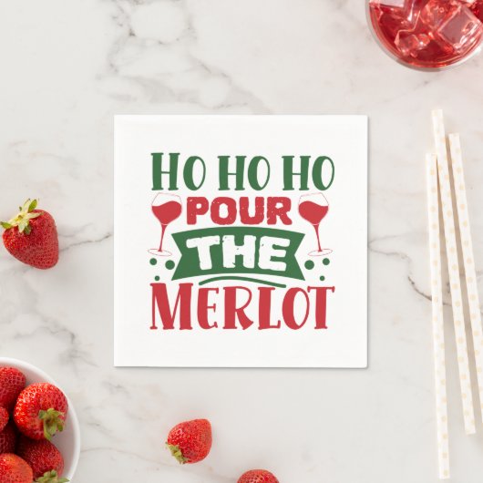 Grappig kerstwijn Vakantie feest Servet (Insitu)