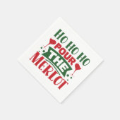 Grappig kerstwijn Vakantie feest Servet (Hoek)