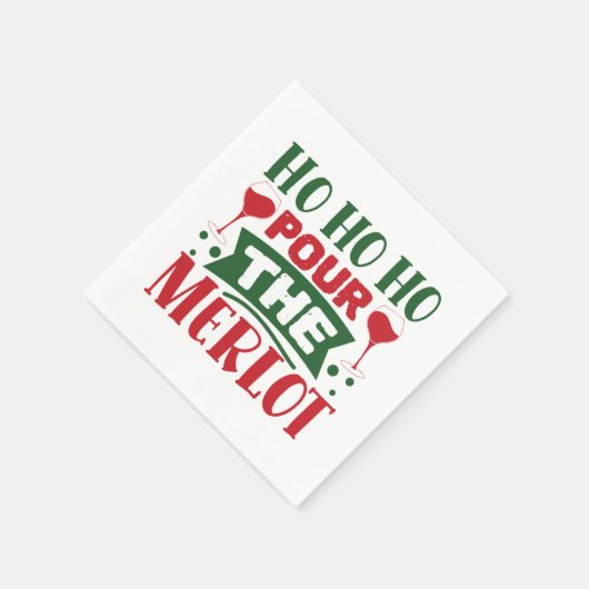 Grappig kerstwijn Vakantie feest Servet (Hoek)