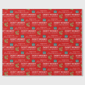 Grappig kerstwrapper cadeaupapier (Vlak)