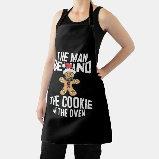 Grappig Kerstzwangerschap Man achter Cookie Schort (Insitu)