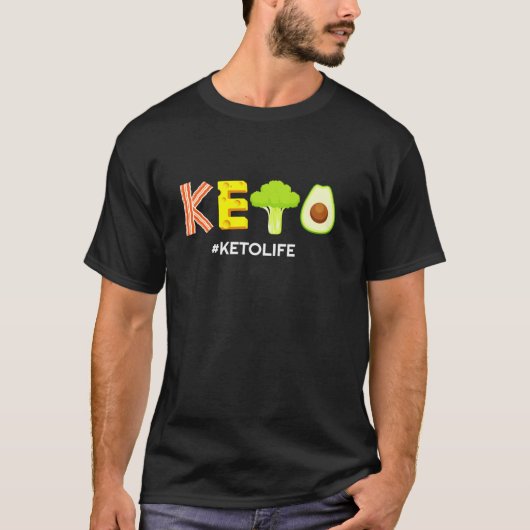 Grappig Keto Dieet T-shirt Ketonen Low Carb Keto S (Voorkant)