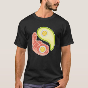 Grappig Keto Dieet Vlees Eieren Avocado Ying Yang T-shirt