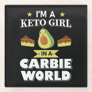 Grappig Keto Meisje Schattige Ketogenic Diet Avoca Glazen Onderzetter
