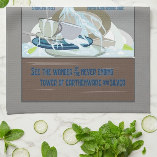 Grappig Keuken Reizen Ontwerp Theedoek (Gevouwen)