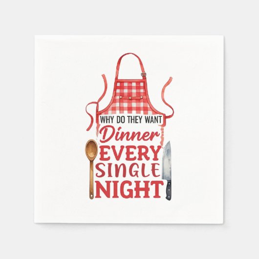 Grappig Keuken Schort Design Servet (Voorkant)
