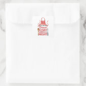 Grappig Keuken Schort Design Vierkante Sticker (Tas)