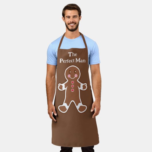 Grappig Keuken Schort met Gemberkoekman (Gedragen)