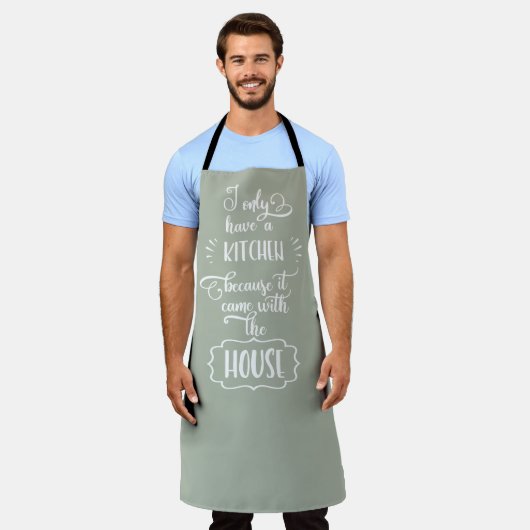 Grappig keukencitaat schort (Gedragen)