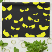 Grappig keukenhanddoek met gele boze ogen (Gevouwen)