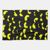 Grappig keukenhanddoek met gele boze ogen (Horizontaal)