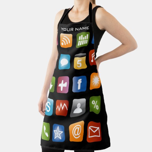 Grappig keukenschort met smartphone app-pictogramm schort (Insitu)
