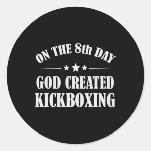 Grappig kickbokscadeau Bijbel Vechtkunst Kick Boxi Ronde Sticker