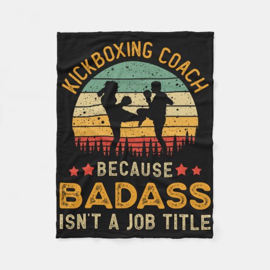 Grappig kickbokscoach cadeau voor mannen, D Kickbo Fleece Deken (Voorkant)