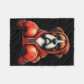 Grappig Kickboksen of Boksen Boksen Hond Mannen Vr Fleece Deken (Voorkant (Horizontaal))
