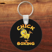 Grappig Kickboksen Vechtend Meisje Schattig Kick B Sleutelhanger (Voorkant)