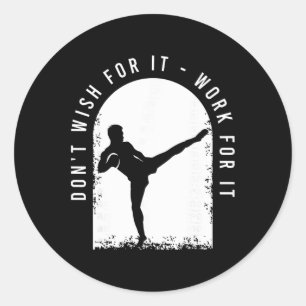 Grappig kickboksoutfit voor een kickbokser  ronde sticker