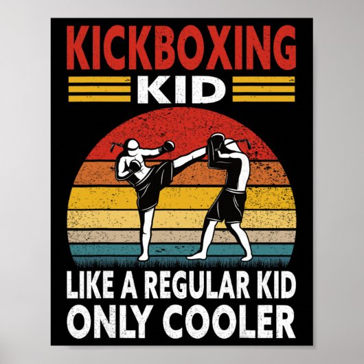 Grappig Kid Kickboxer Outfit - Boksen Kid Kickboks Poster (Voorkant)