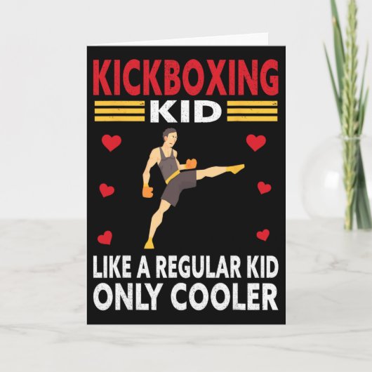 Grappig Kid Kickboxer Outfit - Bokskind Kaart (Voorkant)