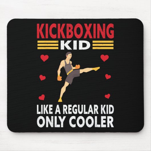 Grappig Kid Kickboxer Outfit - Bokskind Muismat (Voorkant)