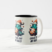 Grappig, kijk eens naar mijn Balls Tree Tweekleurige Koffiemok (Voorkant rechts)