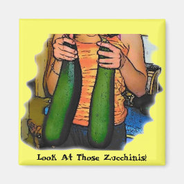 Grappig, kijk naar die Zucchinis Magneet