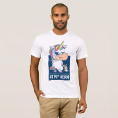 GRAPPIG Kijk Niet Naar Mijn Hoorn Heren Eenhoorn T-shirt (Voorkant volledig)