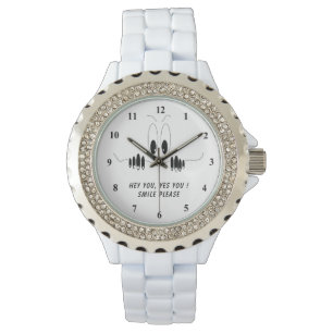 Grappig Kijk Nieuwsgierigheid Ogen - Smile Horloge