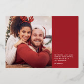 Grappig kijk ons feestelijke kerstfoto folie feestdagenkaart (Voorkant)