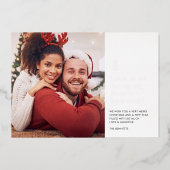 Grappig kijk ons feestelijke kerstfoto folie feestdagenkaart (Voorkant)