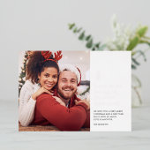 Grappig kijk ons feestelijke kerstfoto folie feestdagenkaart (Staand Voorkant)