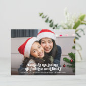 Grappig kijk ons kerst volledige foto | Groen Feestdagenkaart (Staand voorkant)