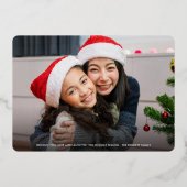 Grappig kijk ons kerst volledige foto | Rood Folie Feestdagenkaart (Voorkant)