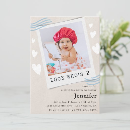 Grappig Kijk wie de uitnodigingen voor de 2e verja (Staand voorkant)