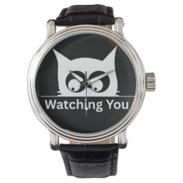 Grappig Kijken Naar Jou Kat Schattig Minimaal Horloge