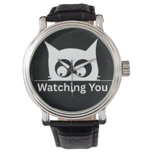 Grappig Kijken Naar Jou Kat Schattig Minimaal Horloge