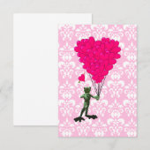 Grappig kikker cartoon en roze hart op vouw (Voorkant / Achterkant)
