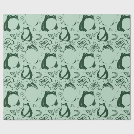 Grappig kikker inpakpapier - Groen (Vlak)