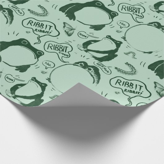 Grappig kikker inpakpapier - Groen (Hoek)