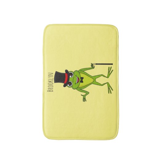 Grappig kikker met bovenste hoed cartoon badmat (Voorkant Verticaal)