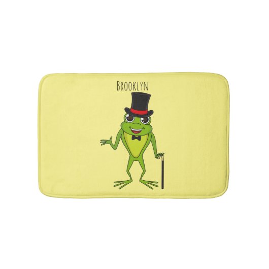 Grappig kikker met bovenste hoed cartoon badmat (Voorkant)