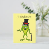 Grappig kikker met bovenste hoed cartoon briefkaart (Staand voorkant)