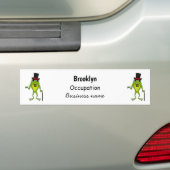 Grappig kikker met bovenste hoed cartoon bumpersticker (Op auto)