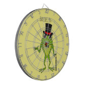 Grappig kikker met bovenste hoed cartoon dartbord (Voorkant Links)