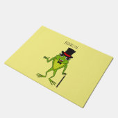 Grappig kikker met bovenste hoed cartoon deurmat (Schuin)