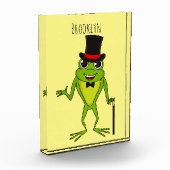 Grappig kikker met bovenste hoed cartoon fotoblokken (Links)