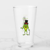 Grappig kikker met bovenste hoed cartoon glas (Achterkant)